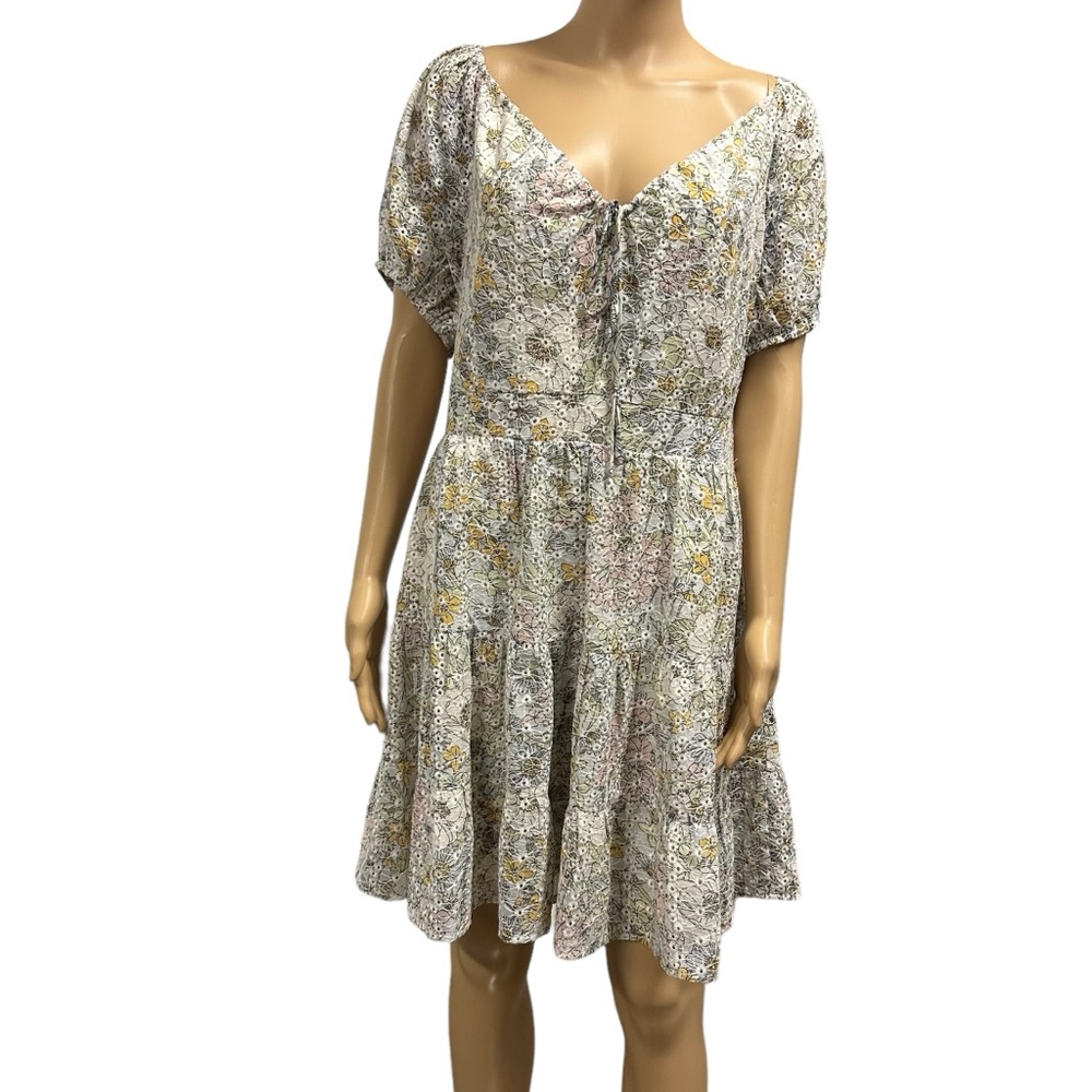 Lucy Paris White Floral Midi Dress